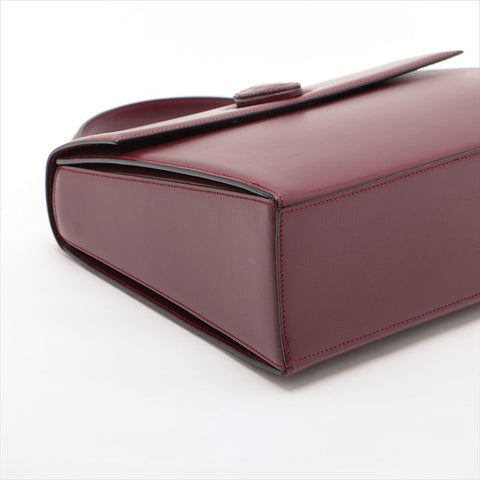 CARTIER Must Do Leather Handbag Bordeaux WS15526