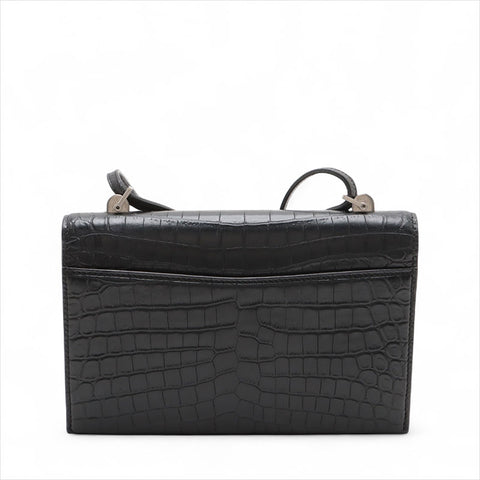 YVES SAINT LAURENT Embossed Leather Babylon Shoulder Bag black WS15527