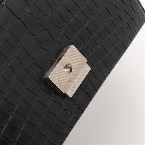 YVES SAINT LAURENT Embossed Leather Babylon Shoulder Bag black WS15527