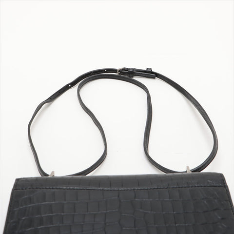 YVES SAINT LAURENT Embossed Leather Babylon Shoulder Bag black WS15527