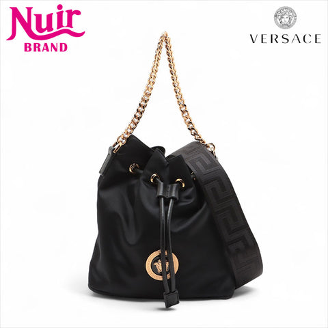 Versace Mini Bucket Nylon La Medusa肩带黑色WS15528