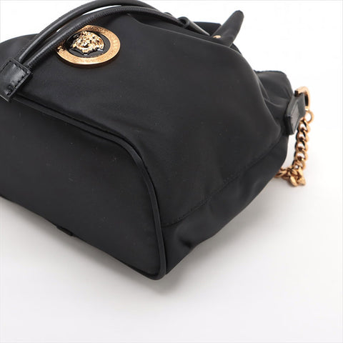 VERSACE Mini Bucket Nylon La Medusa Shoulder Bag black WS15528