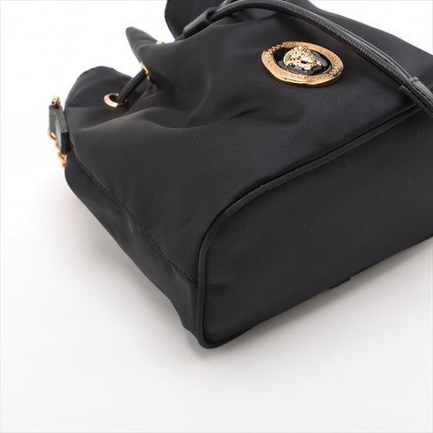 VERSACE Mini Bucket Nylon La Medusa Shoulder Bag black WS15528