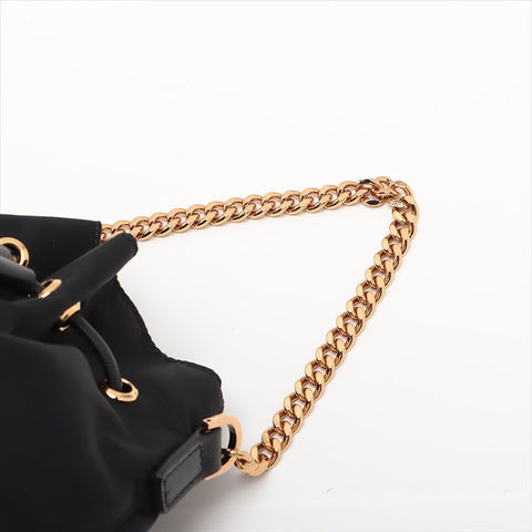 VERSACE Mini Bucket Nylon La Medusa Shoulder Bag black WS15528