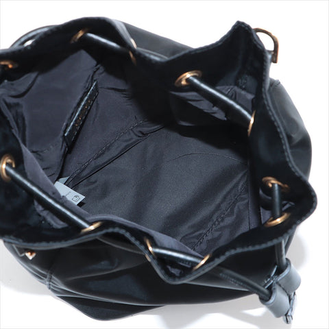 VERSACE Mini Bucket Nylon La Medusa Shoulder Bag black WS15528