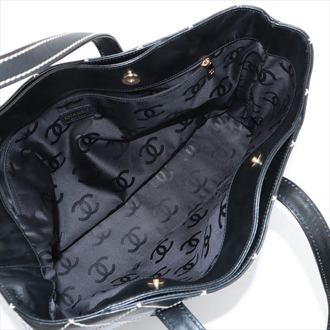 CHANEL Wild Stitch Leather No. 7 2001-2002 Shoulder Bag black WS15534