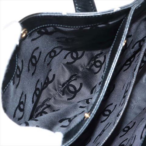 CHANEL Wild Stitch Leather No. 7 2001-2002 Shoulder Bag black WS15534