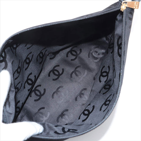 CHANEL Wild Stitch Leather No. 7 2001-2002 Shoulder Bag black WS15534