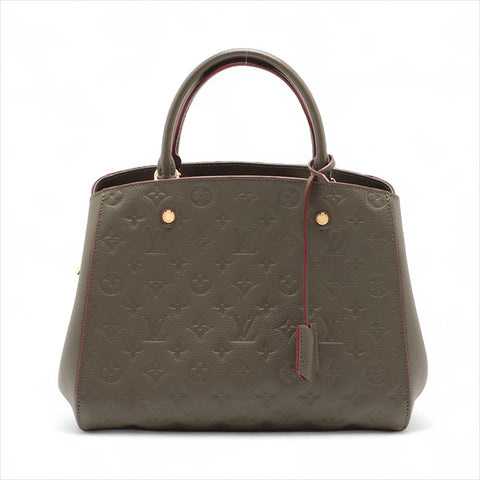 Louis Vuitton 2018 Montaigne MM Empreinte手提包卡其布WS15537