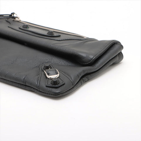 BALENCIAGA Envelope Leather Clutch bag black WS15540