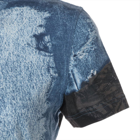 Christian Dior Size: 40 Denim Print Galliano Period Short sleeve T-shirt blue WS15544