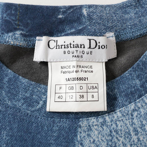 Christian Dior Size: 40 Denim Print Galliano Period Short sleeve T-shirt blue WS15544
