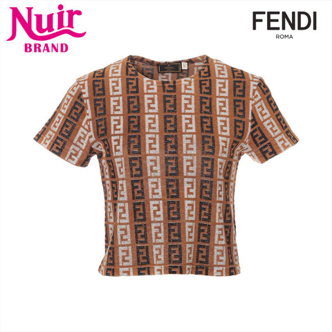 FENDI Size: 44 Zucchino pile fabric Short sleeve T-shirt Brown WS15545
