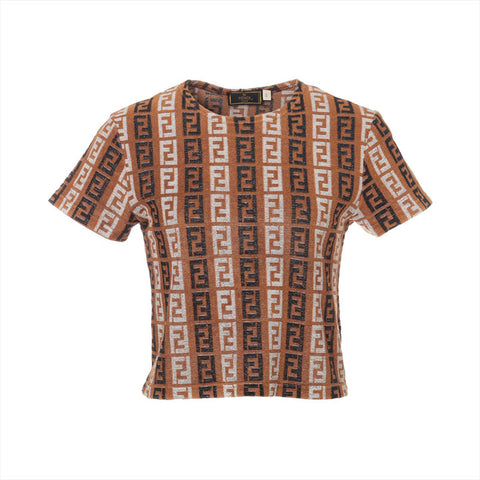 FENDI Size: 44 Zucchino pile fabric Short sleeve T-shirt Brown WS15545