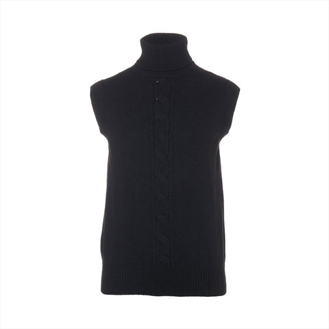 CELINE Size:L Cashmere Vest Turtleneck knit black WS15546