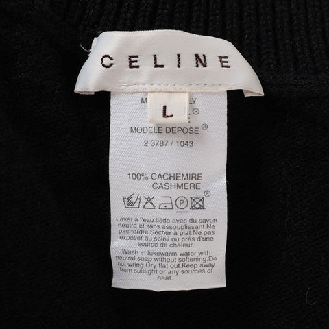 CELINE Size:L Cashmere Vest Turtleneck knit black WS15546