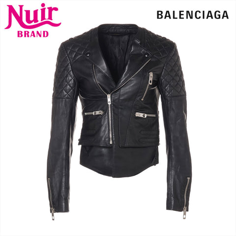 BALENCIAGA Leather rider lambskin size 38 Jacket black WS15548