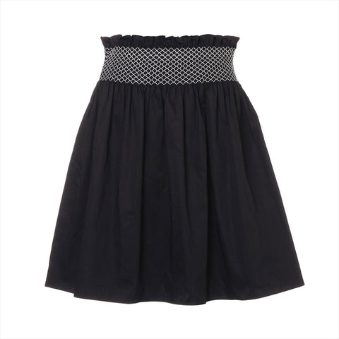 Miu Miu Size:38 17 Gathered Flare Cotton skirt black WS15549