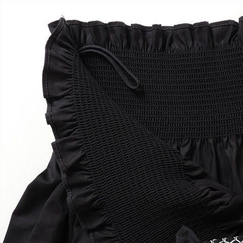 Miu Miu Size:38 17 Gathered Flare Cotton skirt black WS15549
