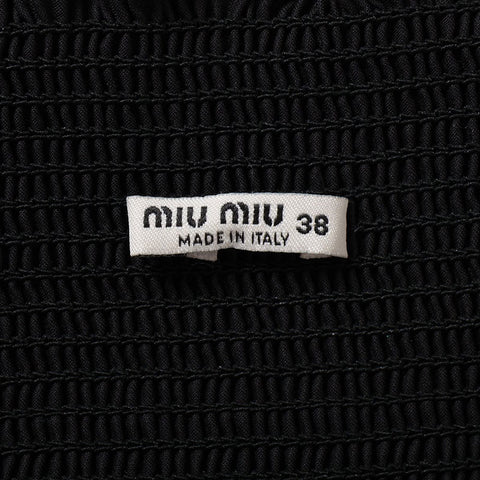 Miu Miu Size:38 17 Gathered Flare Cotton skirt black WS15549