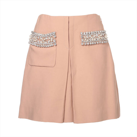 Miu Miu Size:36 2014 Bijou skirt beige WS15551