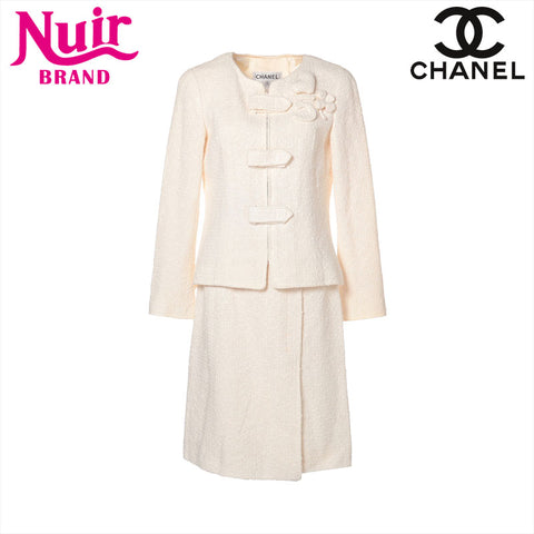 CHANEL Size: 38 Tweed 04C Set suit Ivory WS15553