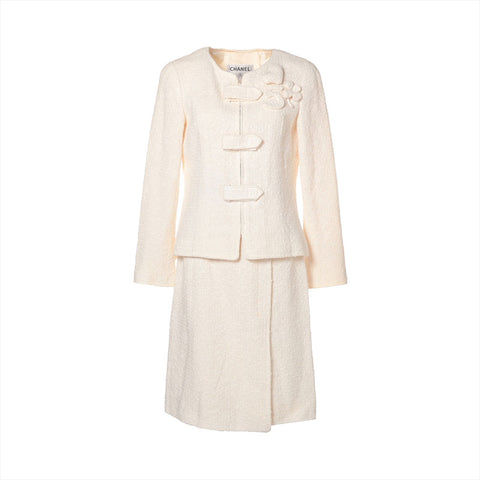 CHANEL Size: 38 Tweed 04C Set suit Ivory WS15553