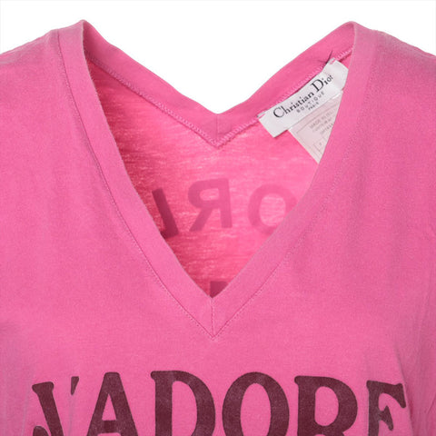 Christian Dior Size: 40 V-neck J'Adore 2003 Short sleeve T-shirt pink WS15554