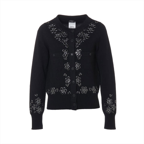CHANEL Size:34 cashmere P43019 cardigan black WS15557