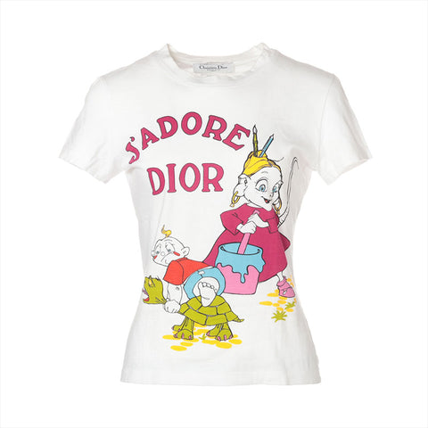 Christian Dior J'adore Print Cotton Size:38 Short sleeve T-shirt white WS15560