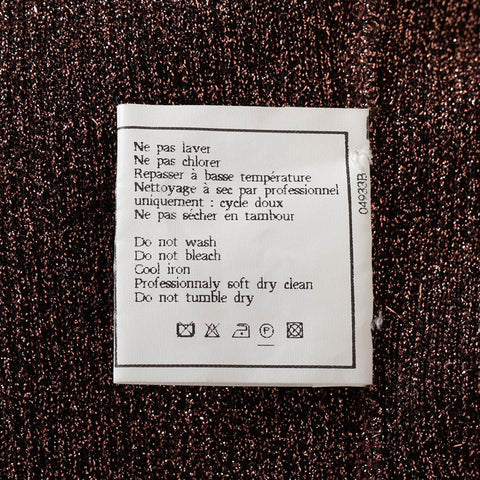 CHANEL 96A Size:34 Lamé Short Sleeve Rayon Short sleeve T-shirt Brown WS15565