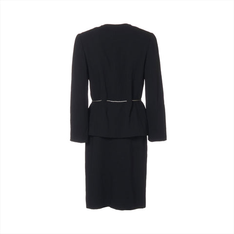 CHANEL Size:36 98P 1998 Wool No-collar Chain suit black WS15566