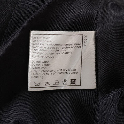 CHANEL Size:36 98P 1998 Wool No-collar Chain suit black WS15566