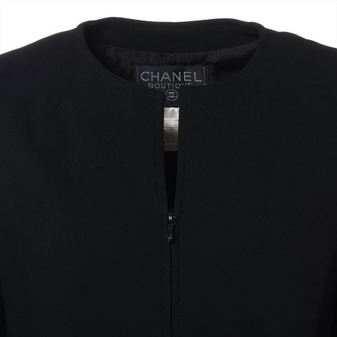 CHANEL Size:36 98P 1998 Wool No-collar Chain suit black WS15566