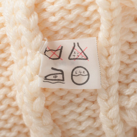 CHANEL Size: 36 Wool knit pearl cable knit cardigan Ivory WS15567