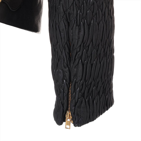 Miu Miu Size: 38 Lambskin Leather Matelasse 17 Years Jacket black WS15568