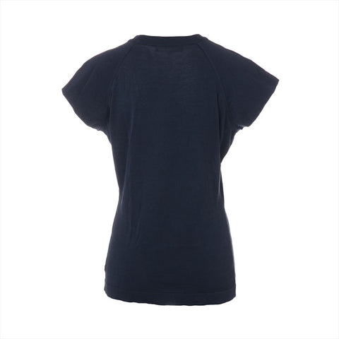 CHANEL Size: 38 Cotton Knit Short Sleeve COCO Mark knit Navy WS15570