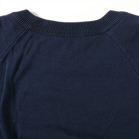 CHANEL Size: 38 Cotton Knit Short Sleeve COCO Mark knit Navy WS15570