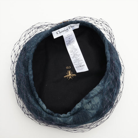 Christian Dior Logo denim Size:56 beret blue WS15572
