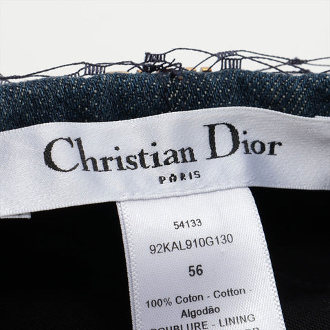Christian Dior Logo denim Size:56 beret blue WS15572