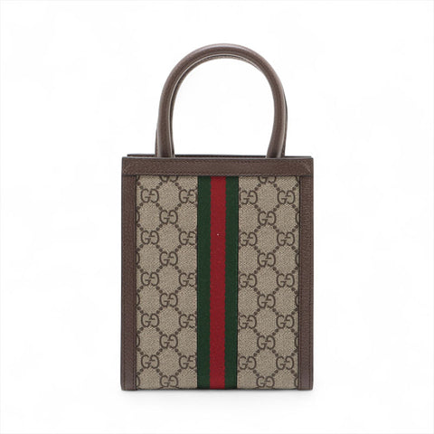 GUCCI 2-way Mini Tote Ophidia Handbag Brown WS15576