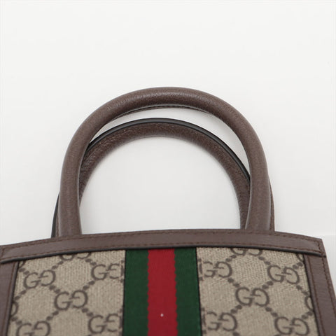 GUCCI 2-way Mini Tote Ophidia Handbag Brown WS15576