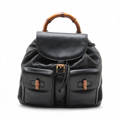 グッチ GUCCI バンブー レザー リュック・デイパック ブラック WS15577