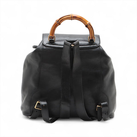 グッチ GUCCI バンブー レザー リュック・デイパック ブラック WS15577