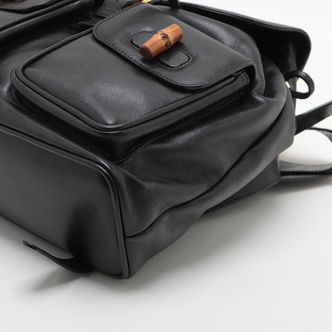 グッチ GUCCI バンブー レザー リュック・デイパック ブラック WS15577