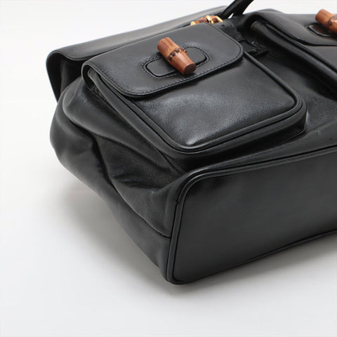 グッチ GUCCI バンブー レザー リュック・デイパック ブラック WS15577