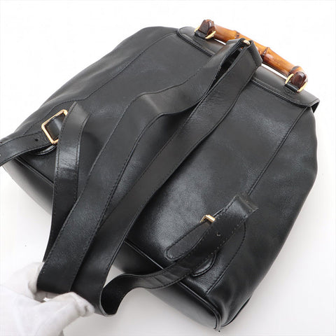 グッチ GUCCI バンブー レザー リュック・デイパック ブラック WS15577