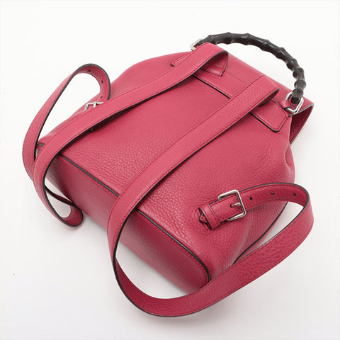 グッチ GUCCI バンブー レザー リュック・デイパック ピンク WS15578