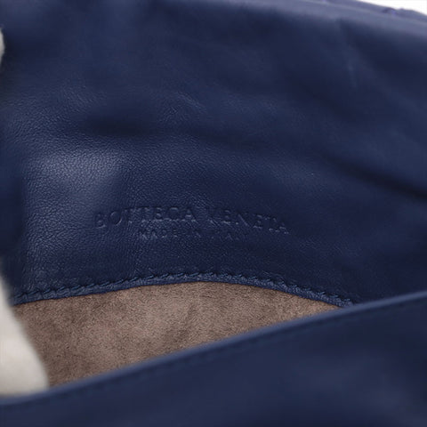 ボッテガヴェネタ BOTTEGAVENETA ナッパレザー フラップ イントレチャート オリンピア ショルダーバッグ ブルー WS15580