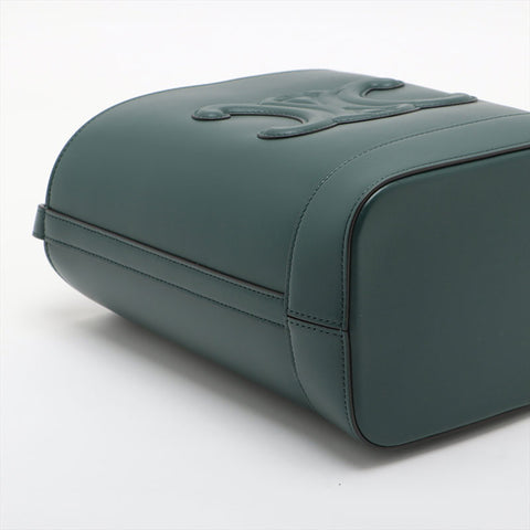CELINE Leather Bucket Triomphe Shoulder Bag green WS15582